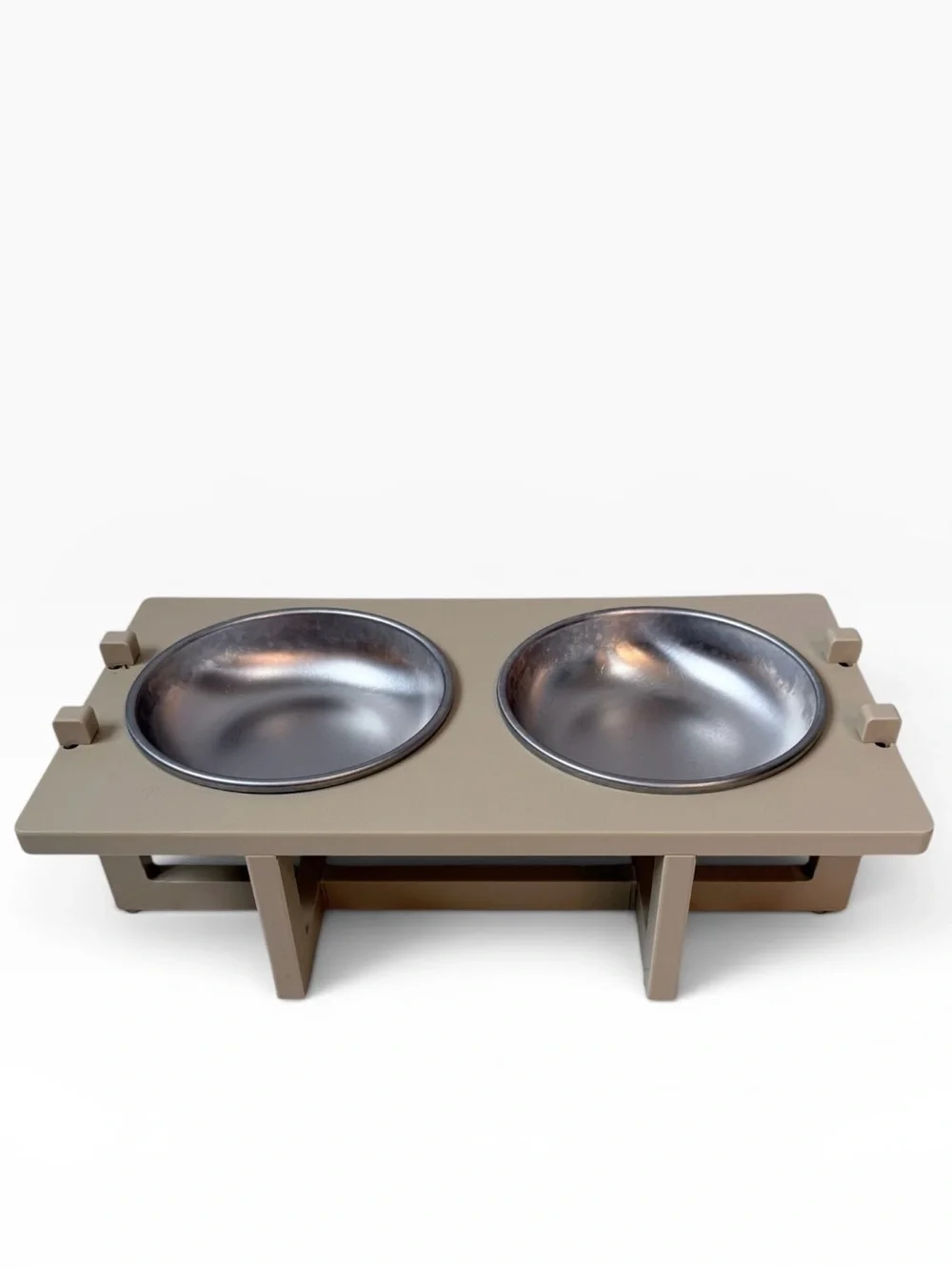 Basis Pet Double Bowl Cat or Small Dog Raised Feeder Set